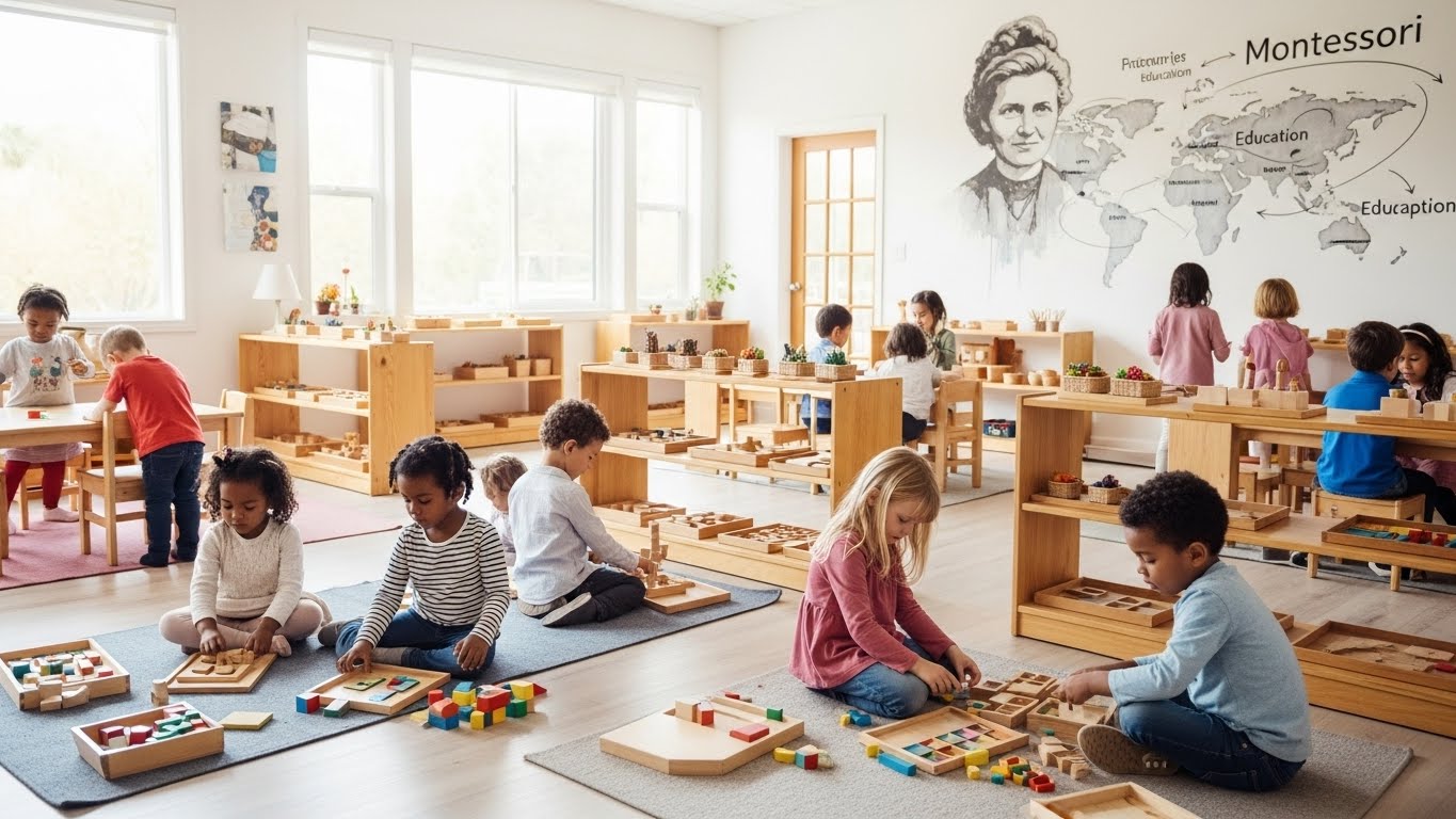 モンテッソーリ教育の教具と子ども